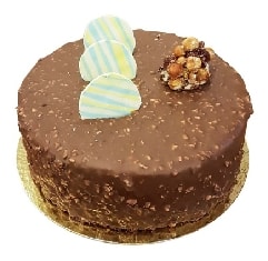 4 ile 6 kişilik yuvarlak sade çikolatalı yaş pasta Nevşehir pasta