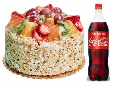4 kişilik Karışık meyveli pasta 1 lt cola Pastaneci Nevşehir pasta