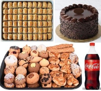 En Sevilenler Bir Arada: Çikolatalı Pasta Kuru Pasta ve Cevizli Baklava Nevşehir pasta